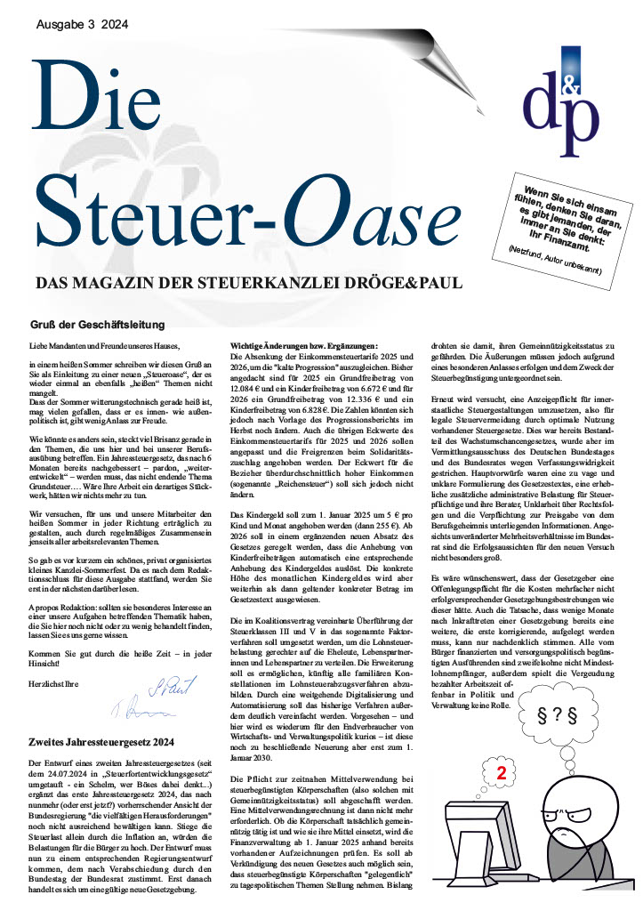 Steueroase 2024 - Ausgabe 3